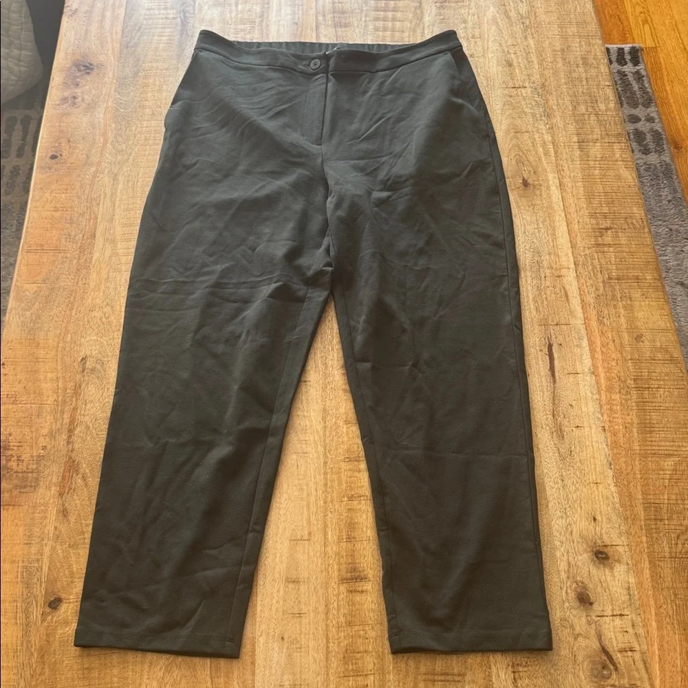 Eileen Fisher slouchy ankle pants High-Waist Straight-Leg in Deep Ivy Green NWT